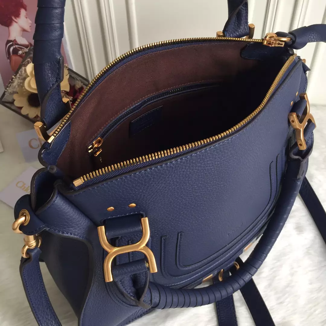 Chloé Marcie Navy Double Carry Bag