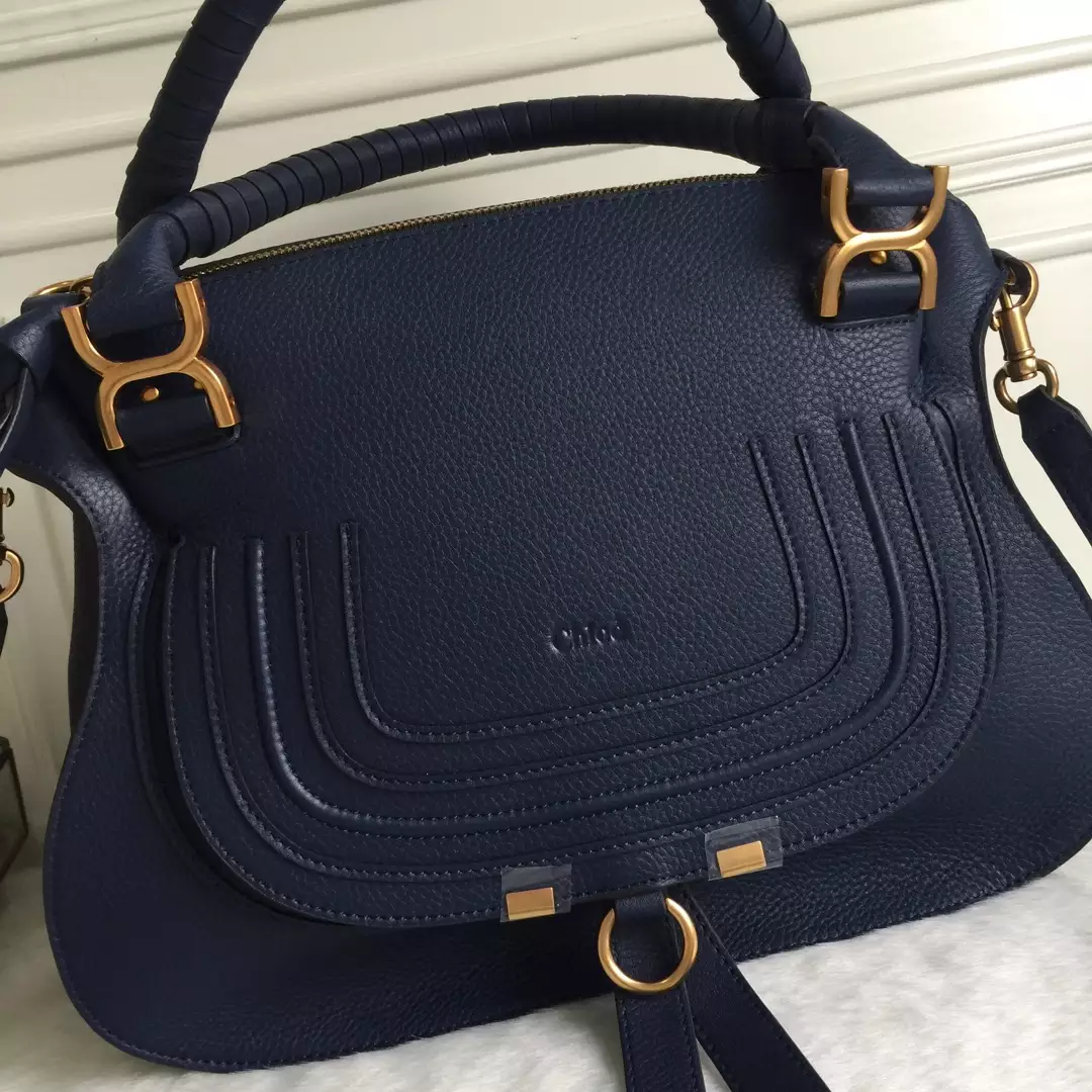 Chloé Marcie Navy Double Carry Bag
