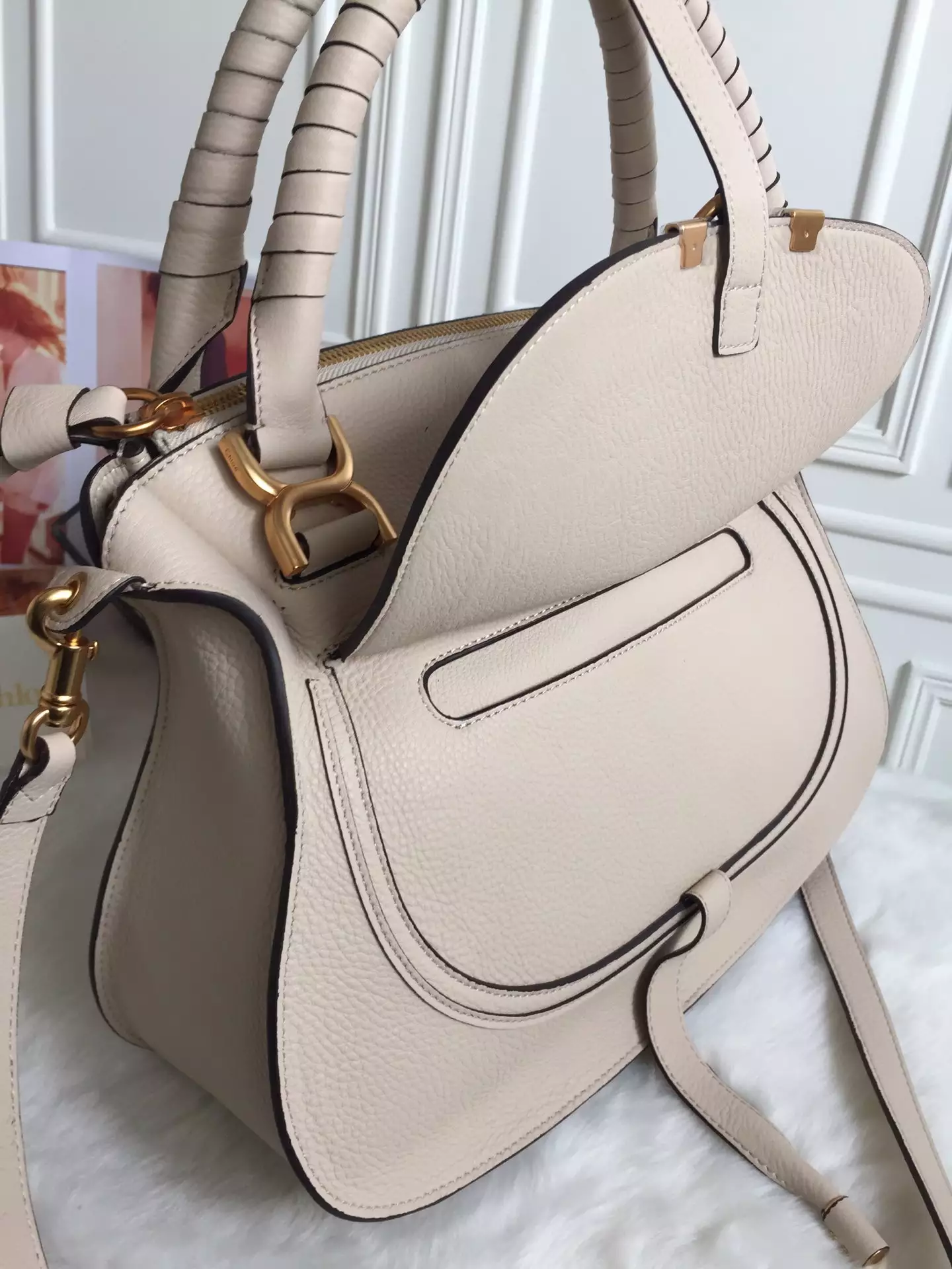 Chloé Marcie Nomad Beige Double Carry Bag