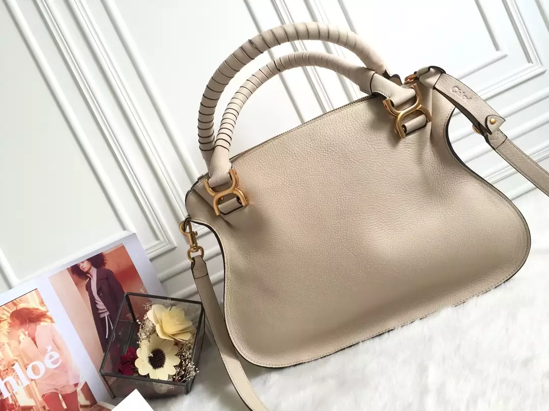 Chloé Marcie Nomad Beige Double Carry Bag