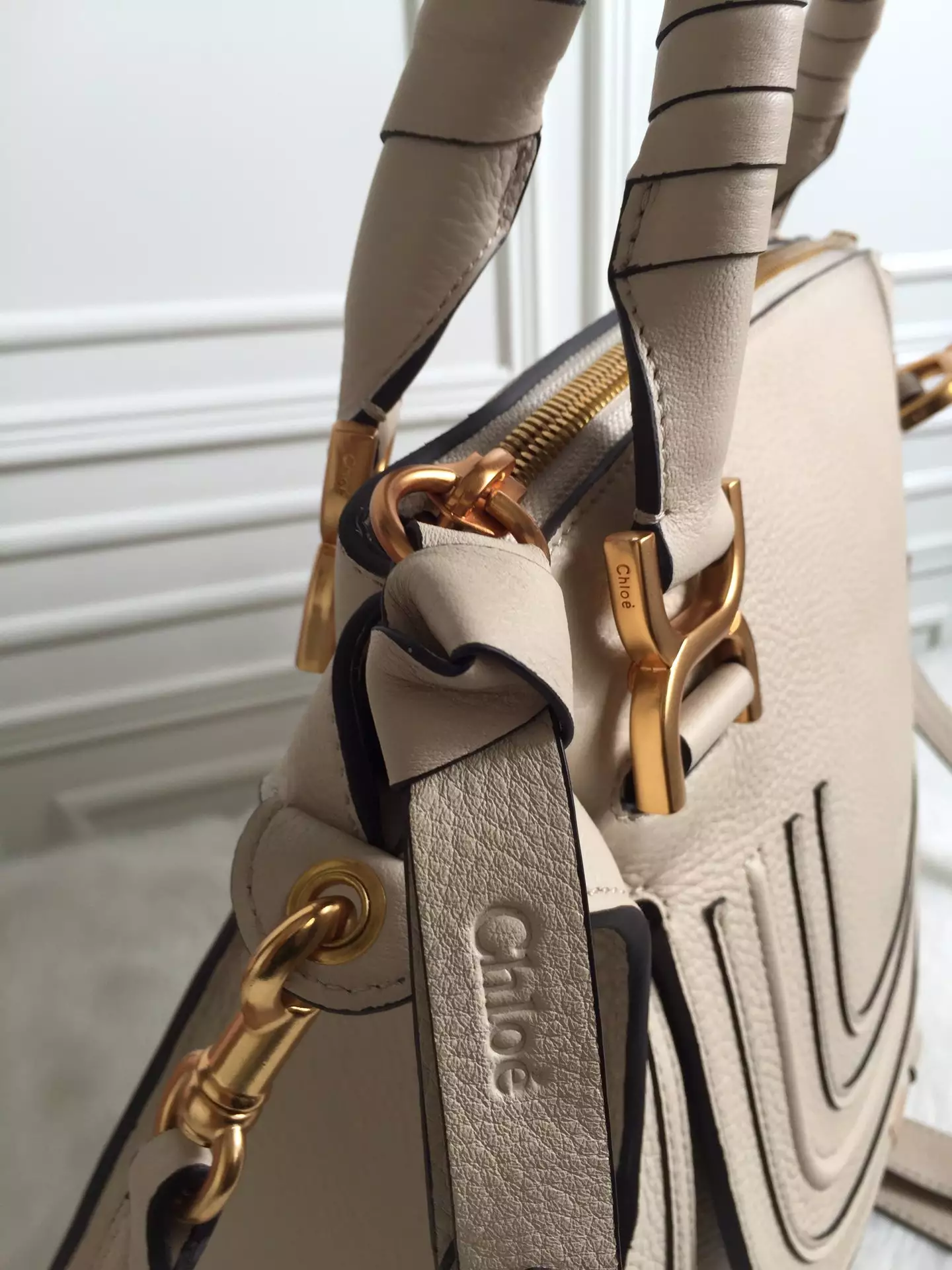 Chloé Marcie Nomad Beige Double Carry Bag