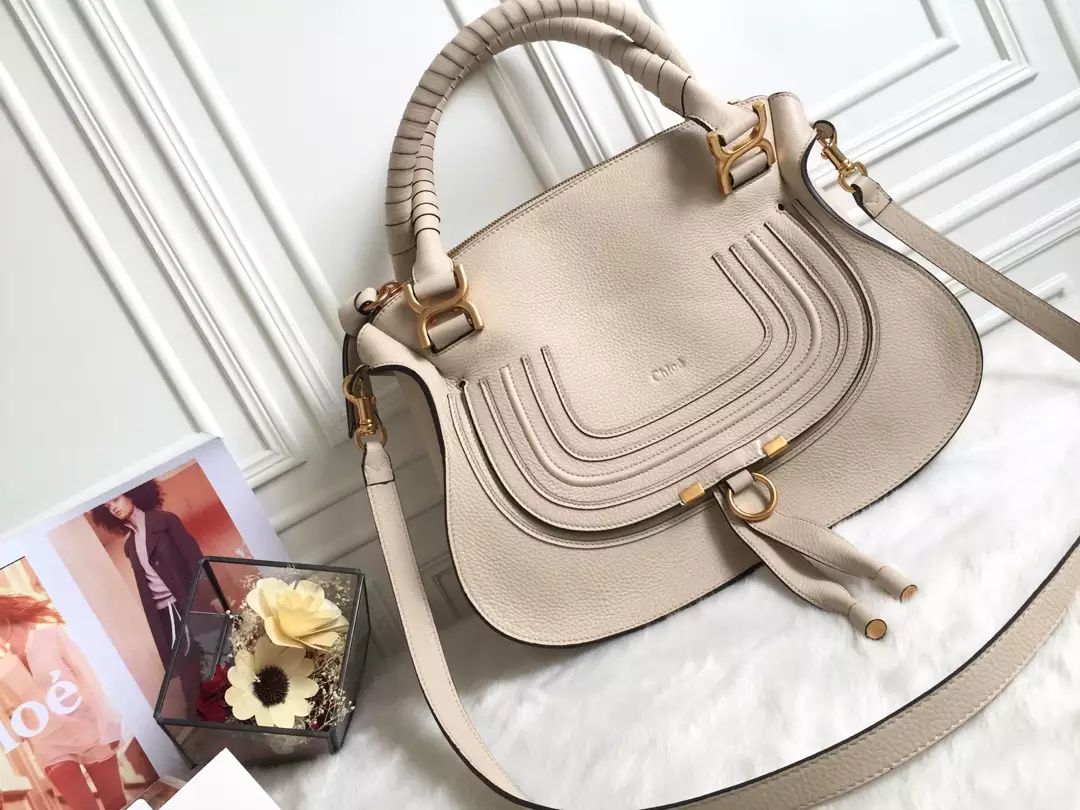 Chloé Marcie Nomad Beige Double Carry Bag