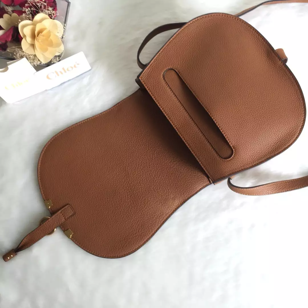 Chloé Marcie Tan Medium Saddle Bag