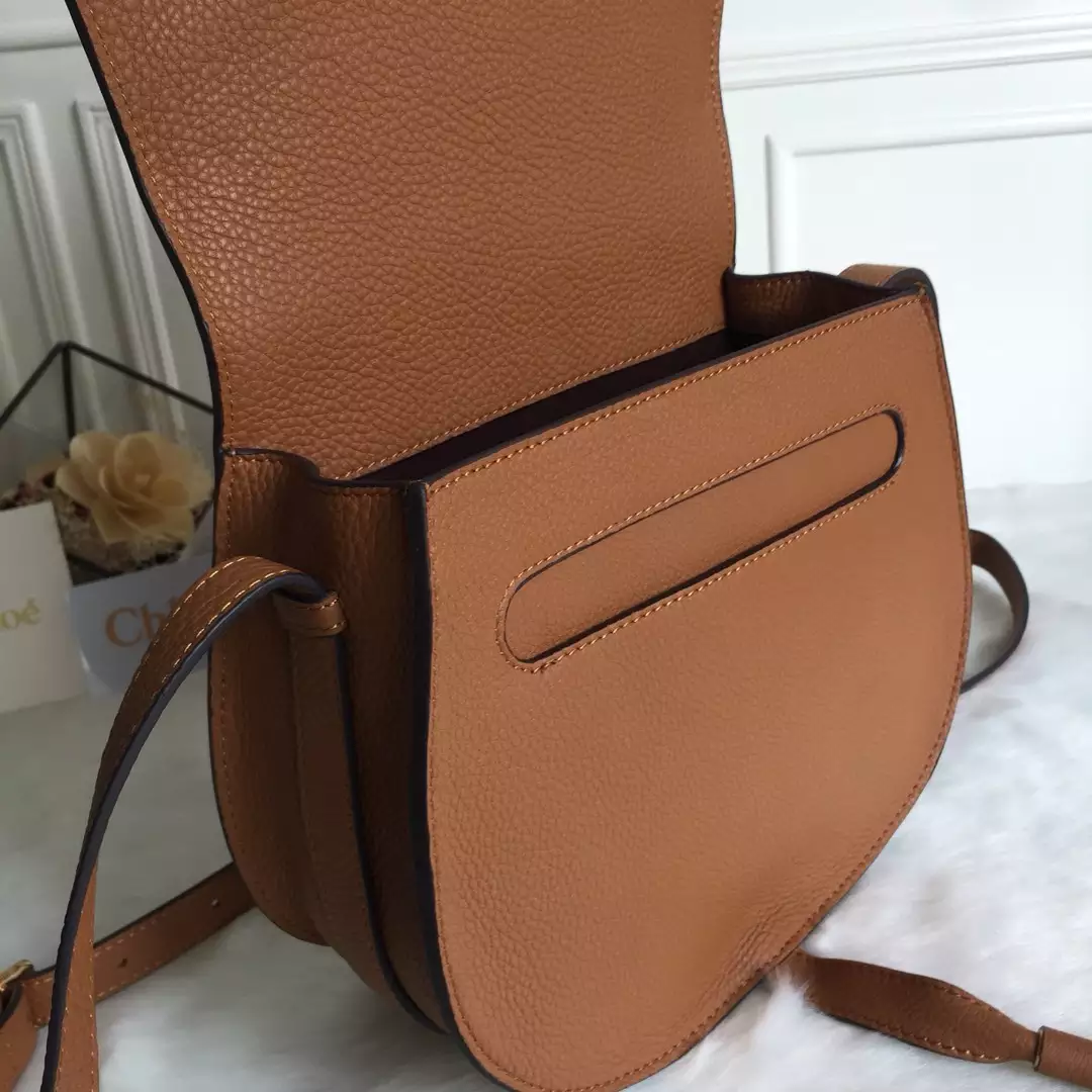 Chloé Marcie Tan Medium Saddle Bag