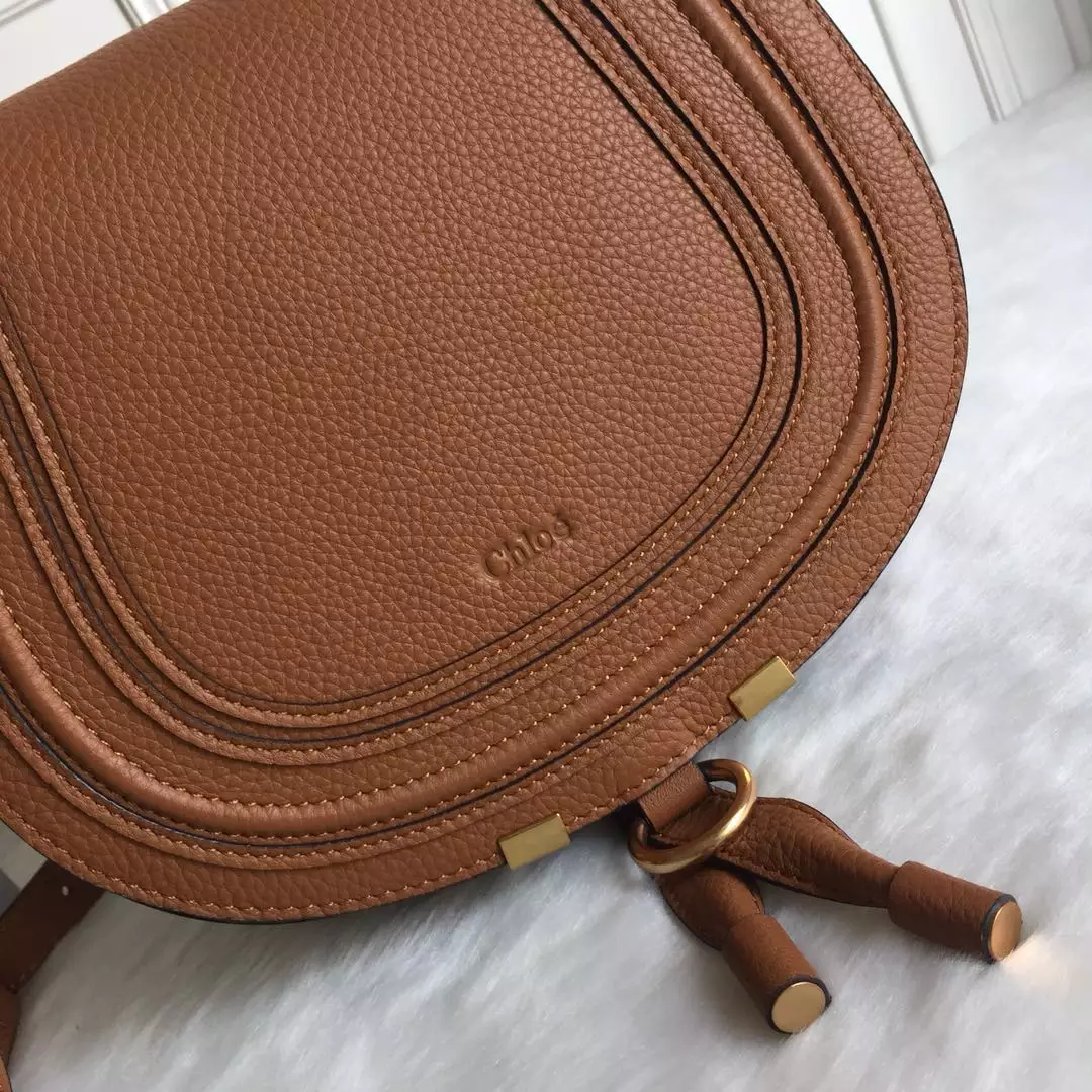 Chloé Marcie Tan Medium Saddle Bag