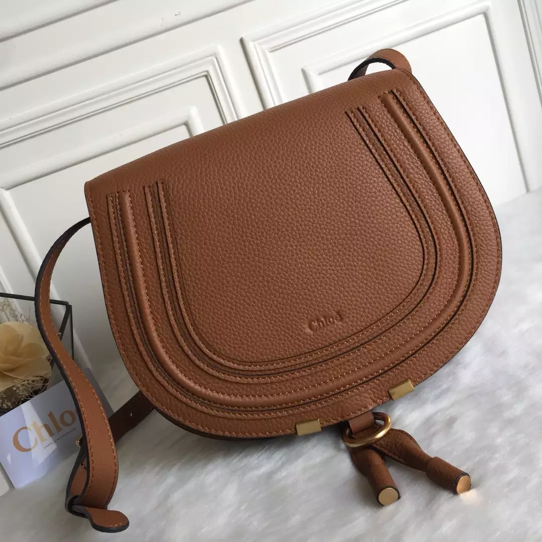 Chloé Marcie Tan Medium Saddle Bag