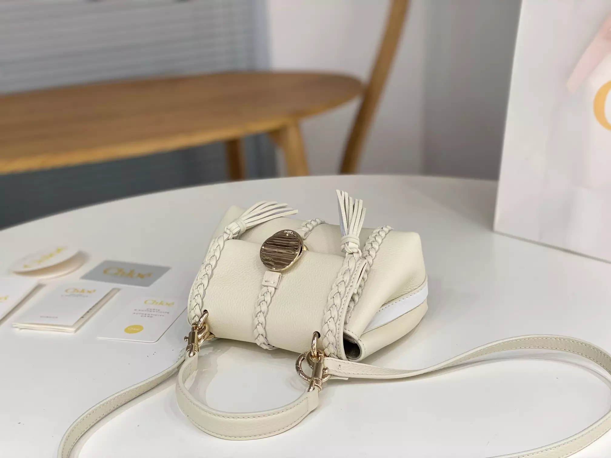Chloé Penelope Mini Soft Misty Ivory Leather
