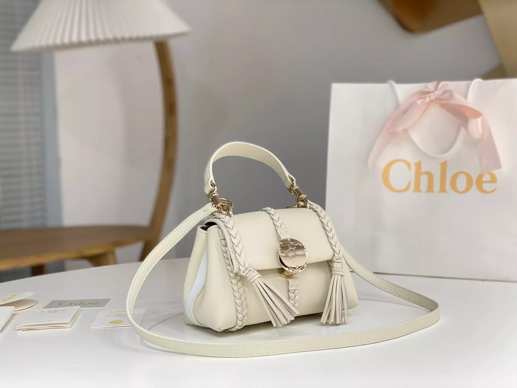 Chloé Penelope Mini Soft Misty Ivory Leather