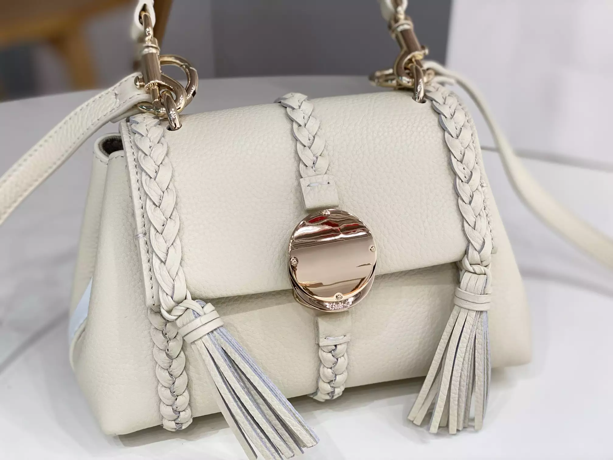 Chloé Penelope Mini Soft Misty Ivory Leather