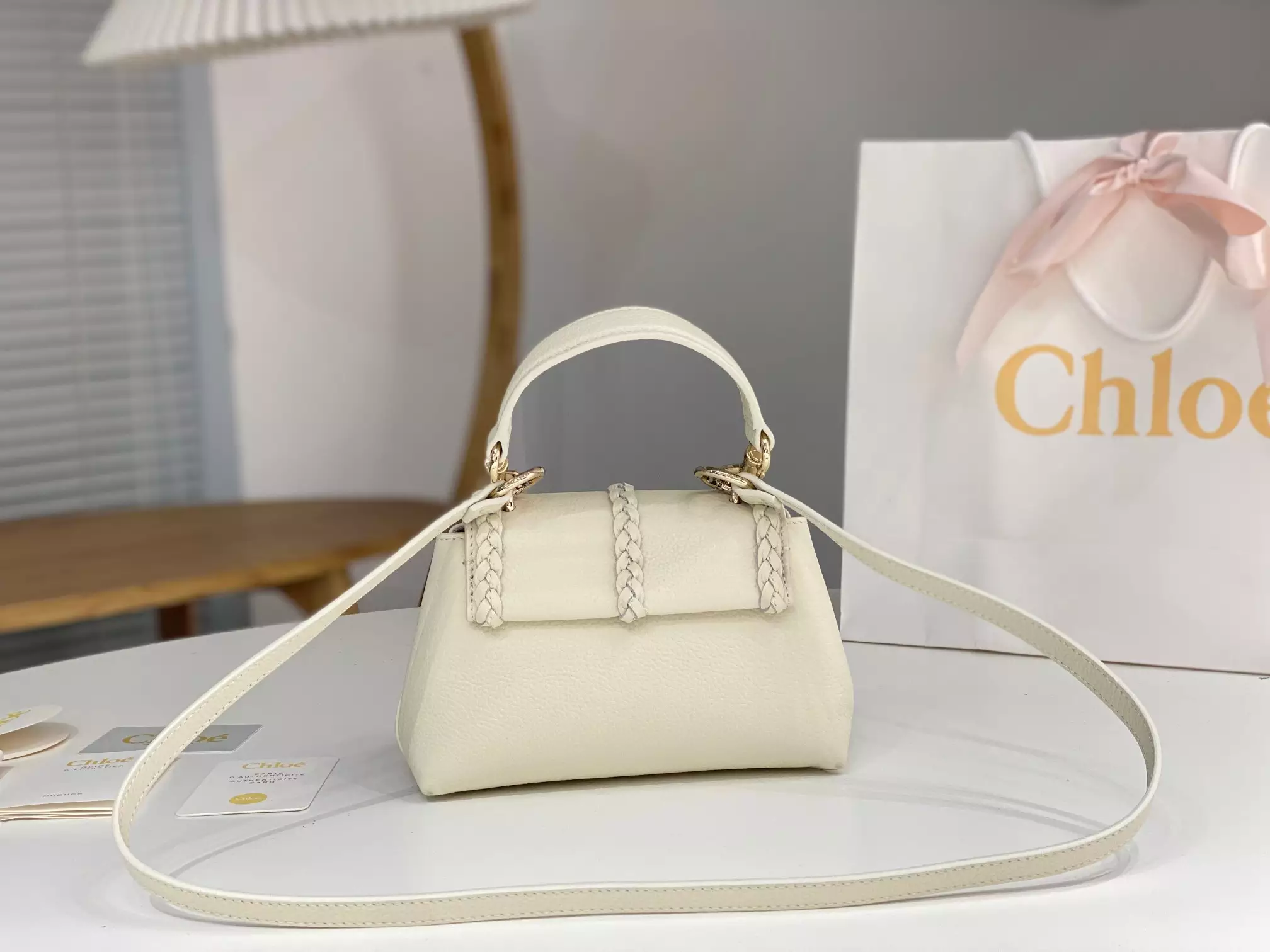 Chloé Penelope Mini Soft Misty Ivory Leather
