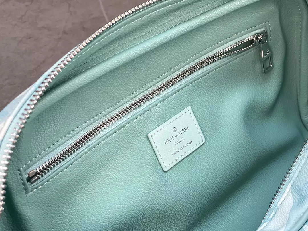 Dopp Kit Monogram Aquagarden Canvas Crystal Blue Leather