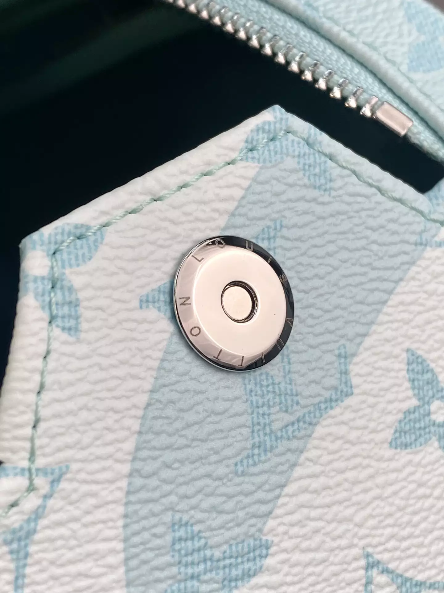 Dopp Kit Monogram Aquagarden Canvas Crystal Blue Leather