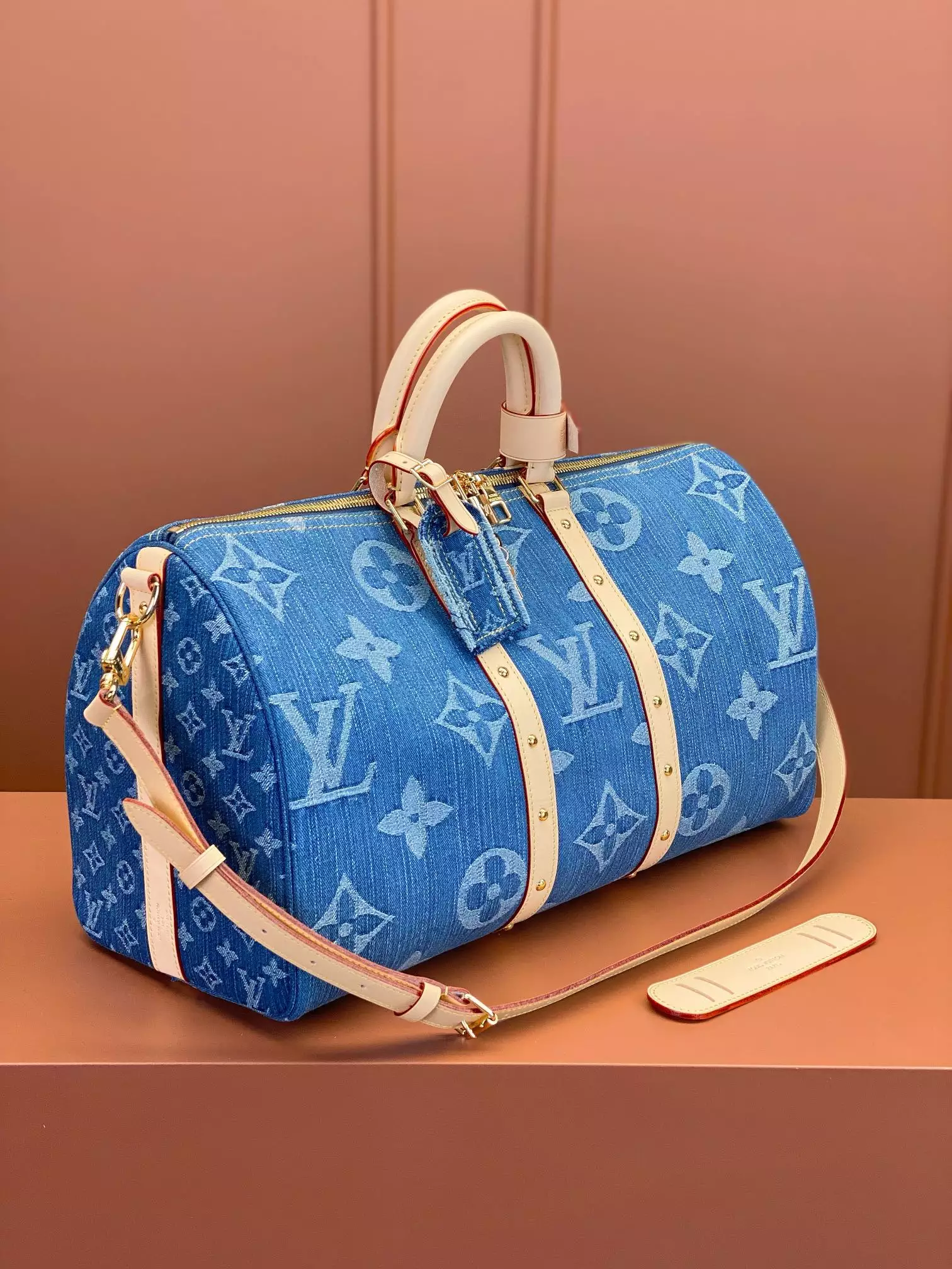 Keepall Bandoulière 45 Denim Blue Monogram Canvas