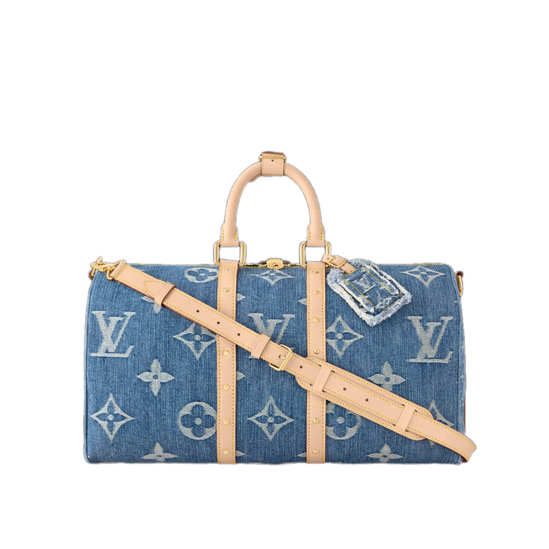 Keepall Bandoulière 45 Denim Blue Monogram Canvas