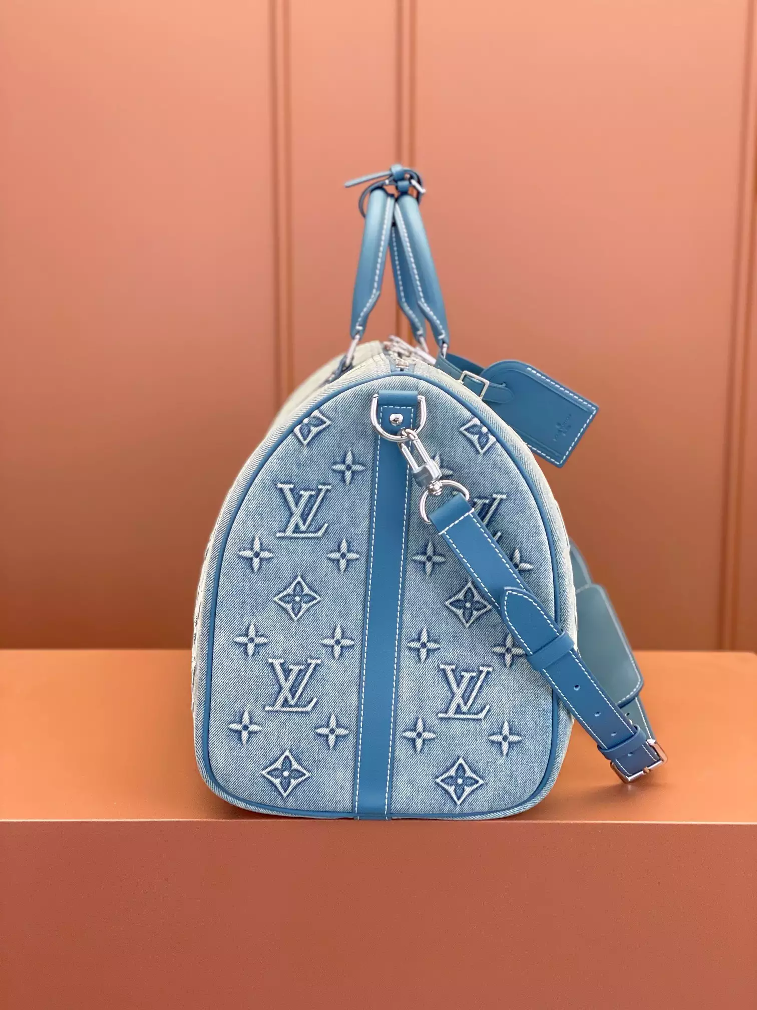 Keepall Bandoulière 50 Monogram Washed Denim Canvas