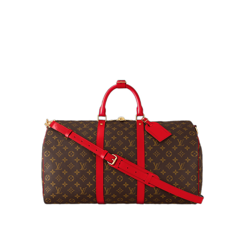Keepall Bandoulière 50 Red Monogram Macassar Canvas