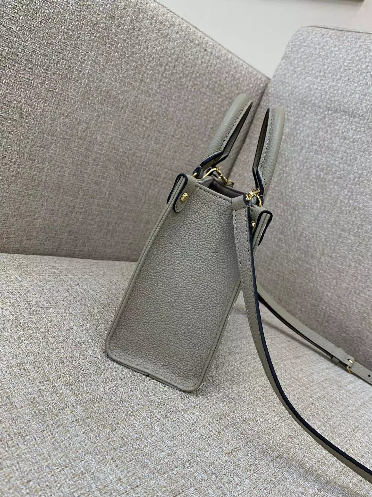 OnTheGo BB Bicolor Monogram Empreinte Dove Gray/Cream Leather