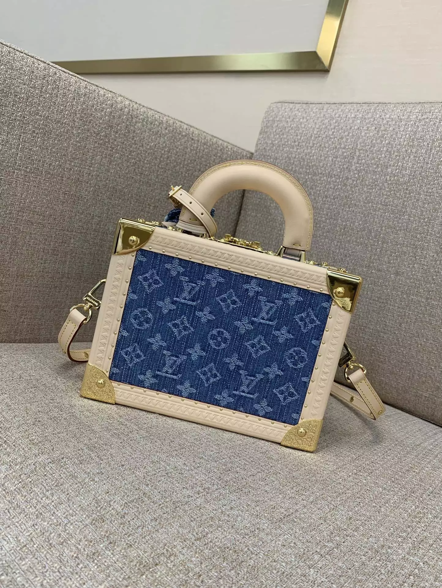 Petite Valise Monogram Denim Blue Canvas