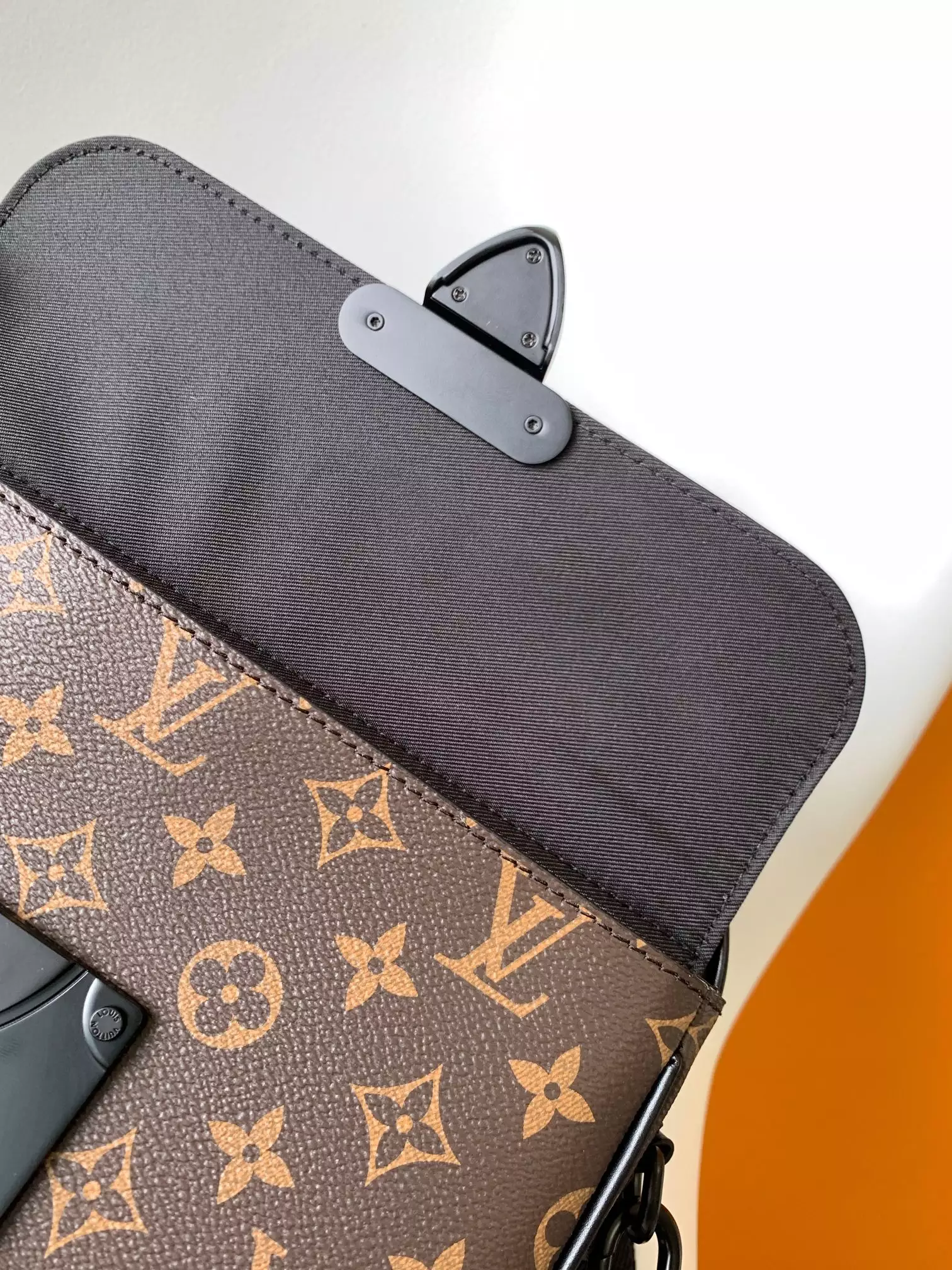 S Lock Messenger Monogram Macassar Canvas