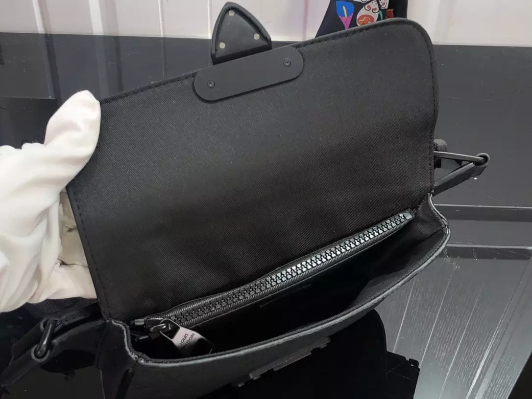 S Lock Sling Bag Monogram Black Taurillon Leather