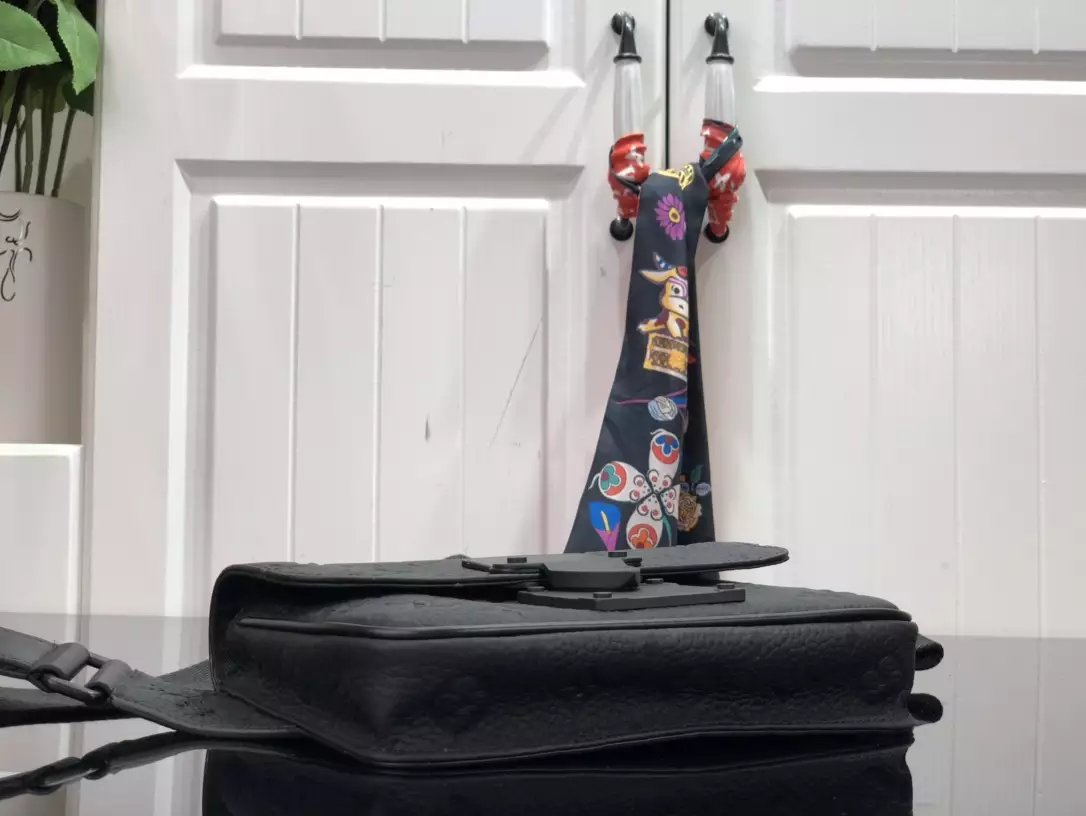 S Lock Sling Bag Monogram Black Taurillon Leather