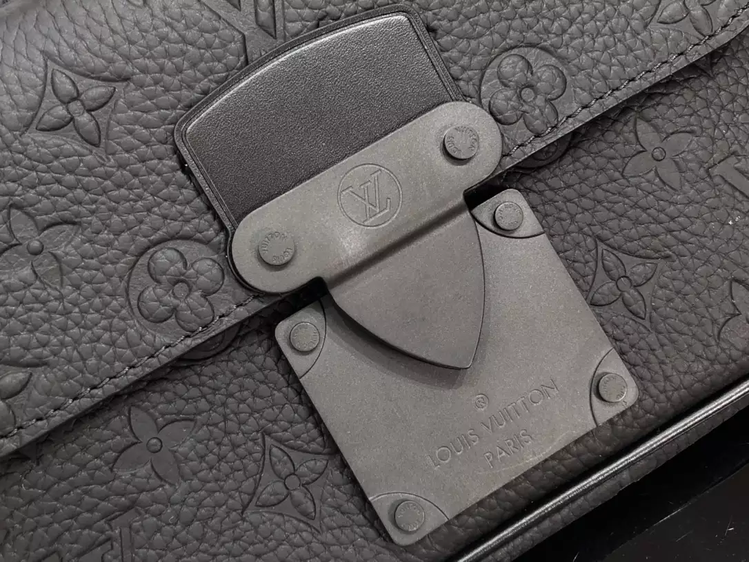 S Lock Sling Bag Monogram Black Taurillon Leather