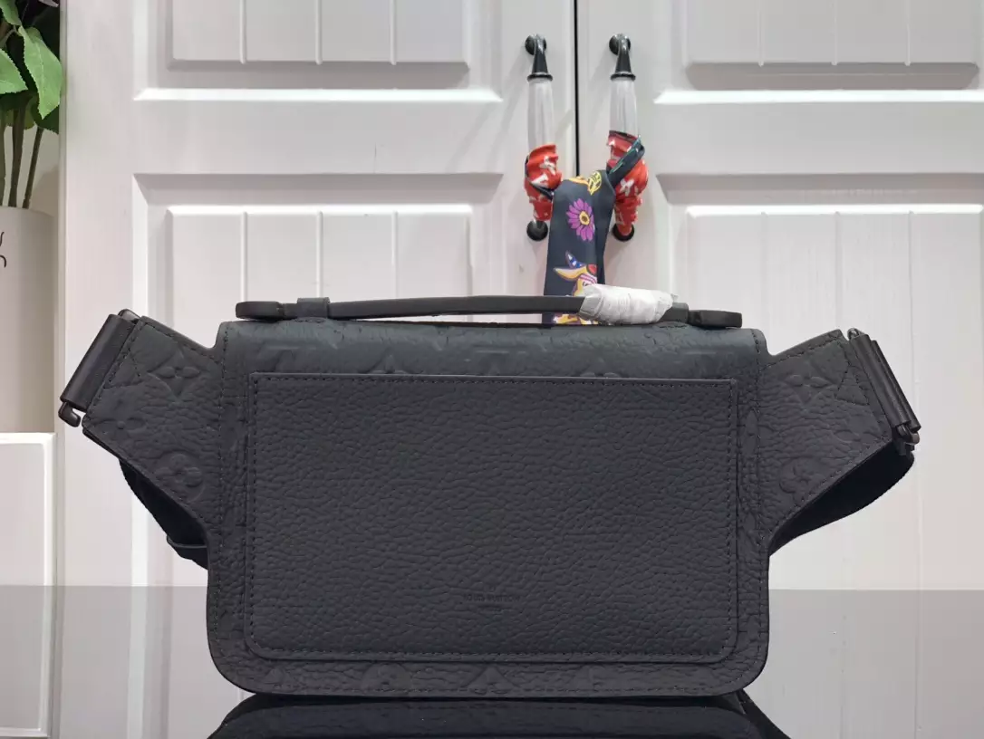 S Lock Sling Bag Monogram Black Taurillon Leather