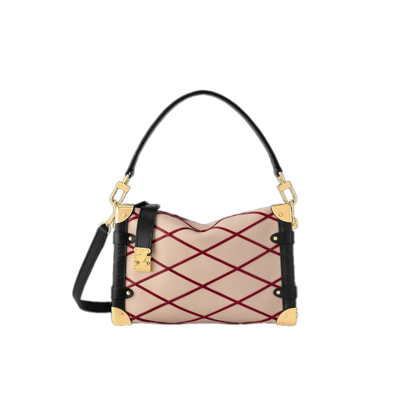 Side Trunk MM Malletage Beige/Red Leather