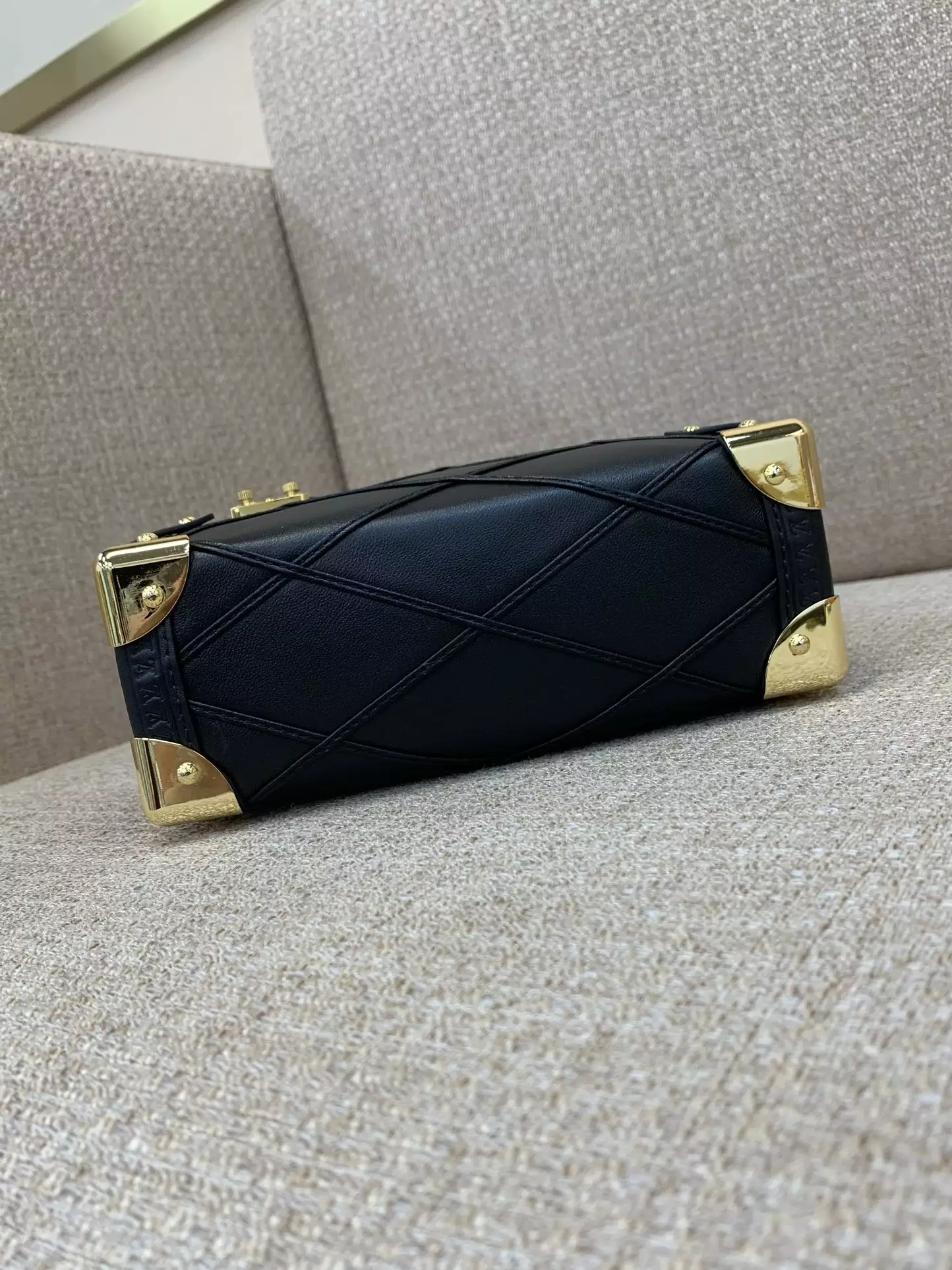 Side Trunk PM Malletage Black Leather