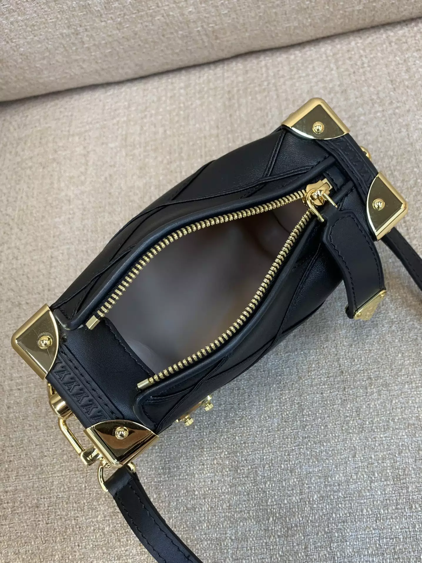 Side Trunk PM Malletage Black Leather