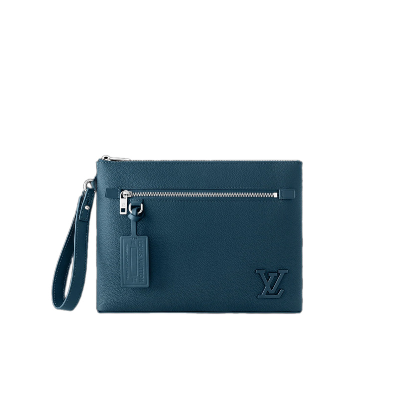 Takeoff Pouch Atlantic Blue Aerogram Cowhide Leather