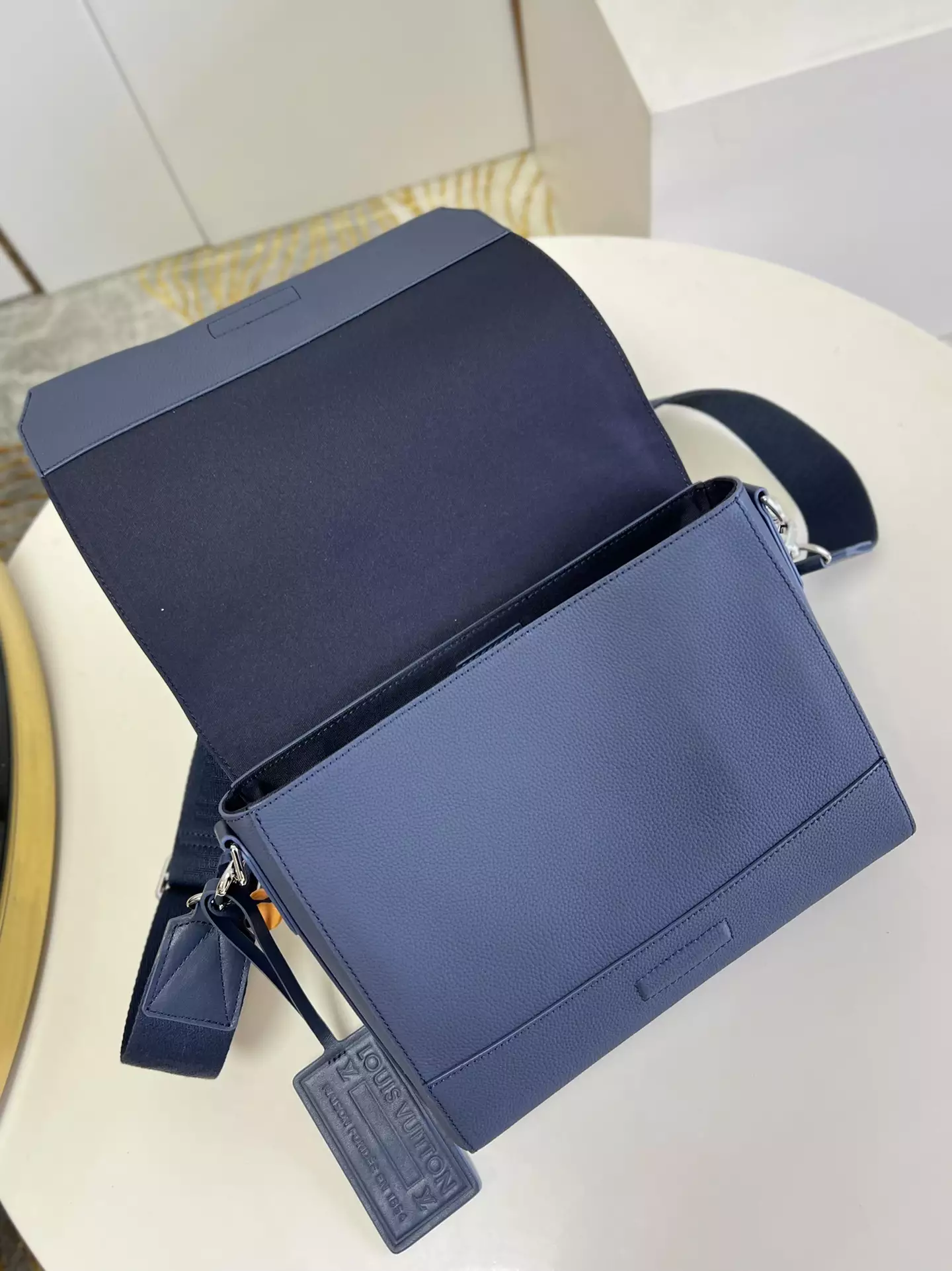 Takeoff Sling LV Aerogram Navy Blue Cowhide Leather