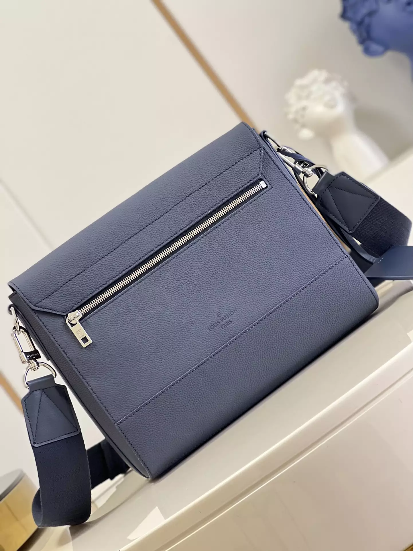 Takeoff Sling LV Aerogram Navy Blue Cowhide Leather