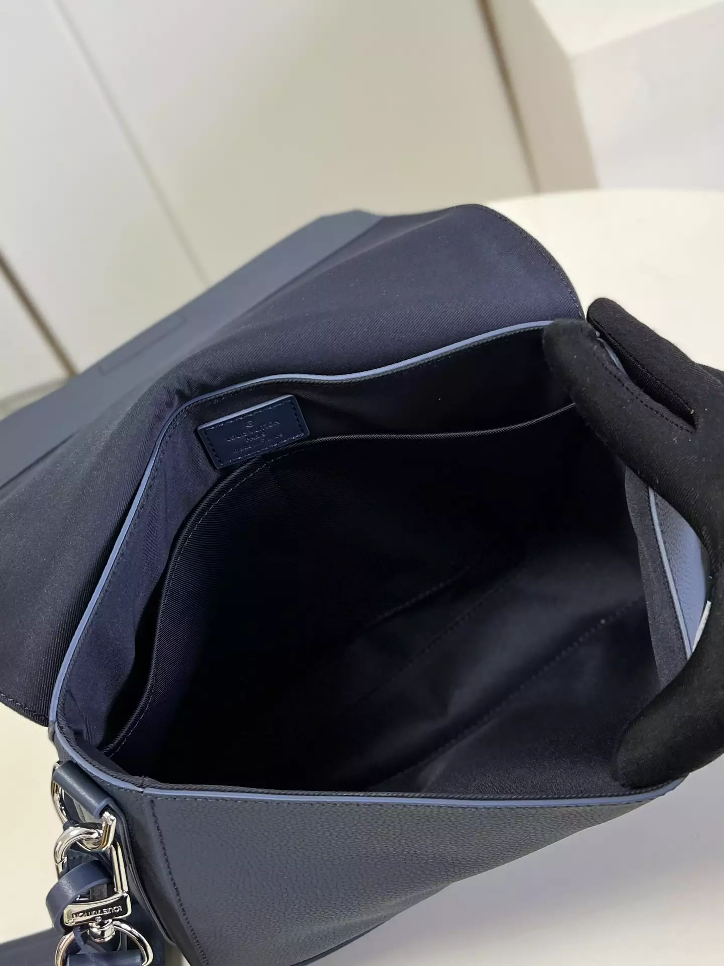 Takeoff Sling LV Aerogram Navy Blue Cowhide Leather