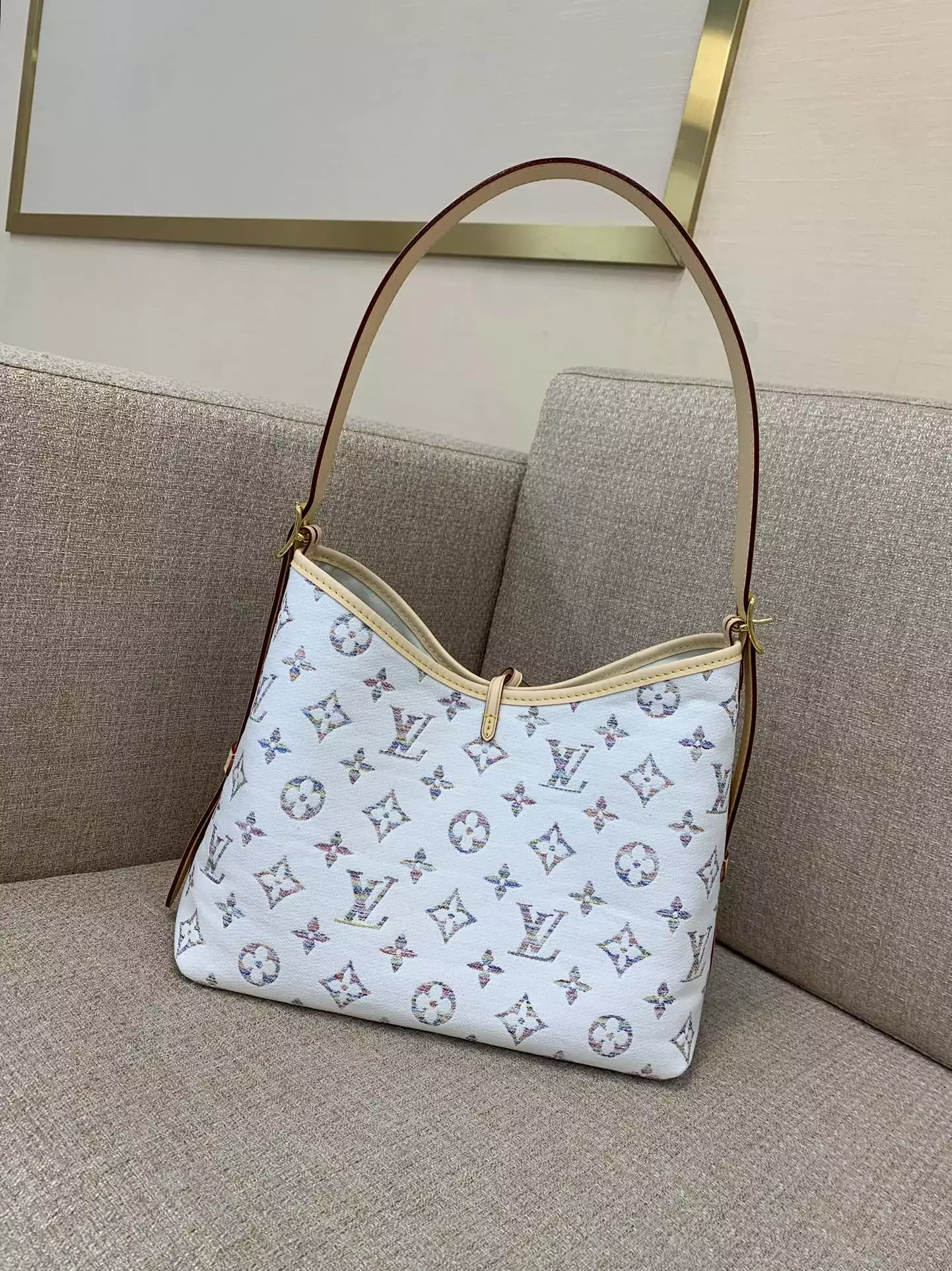 CarryAll PM Multicolor Beige Monogram Jacquard Fabric