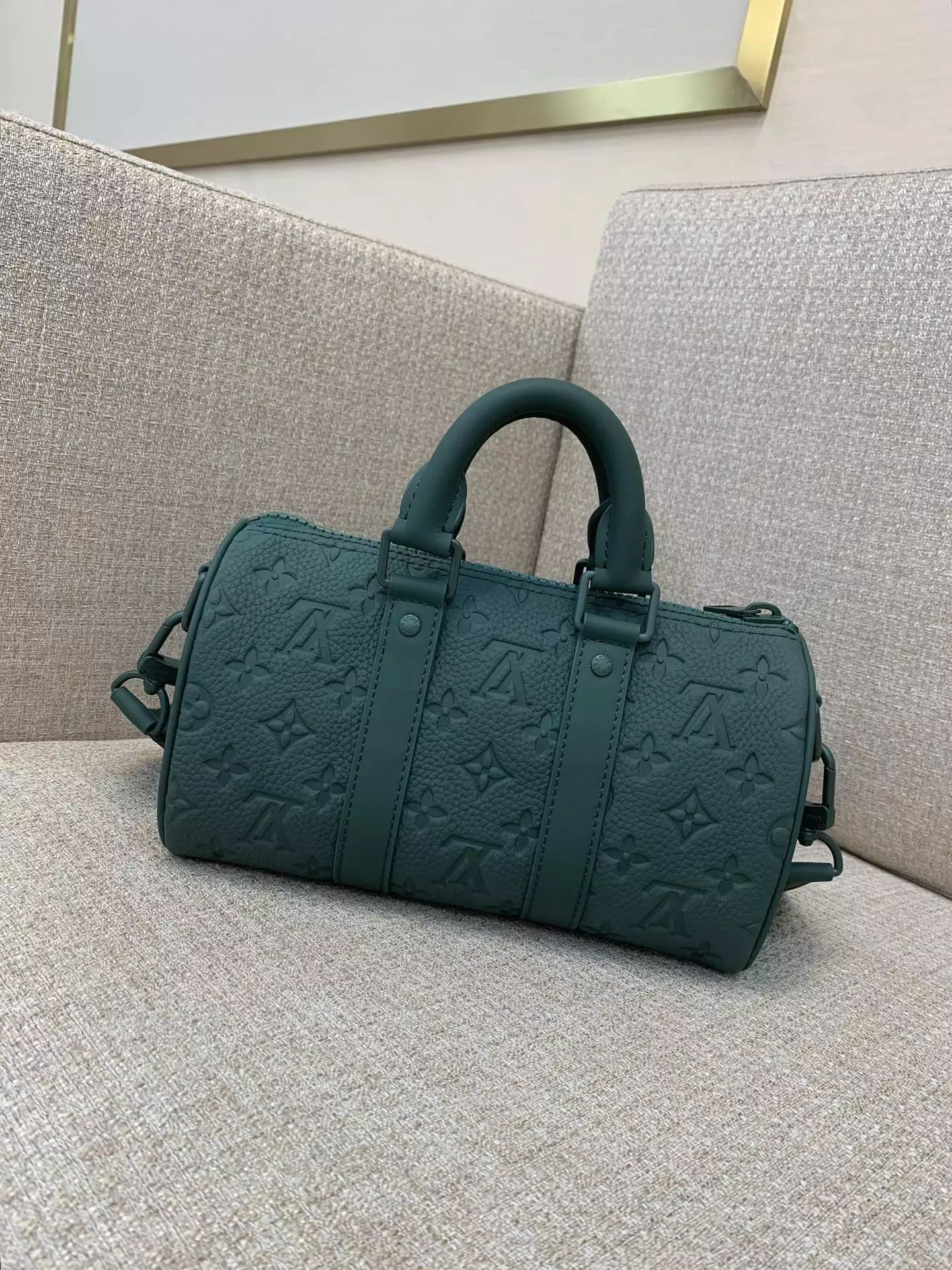 Keepall Bandoulière 25 Taurillon Monogram Forest Green Leather