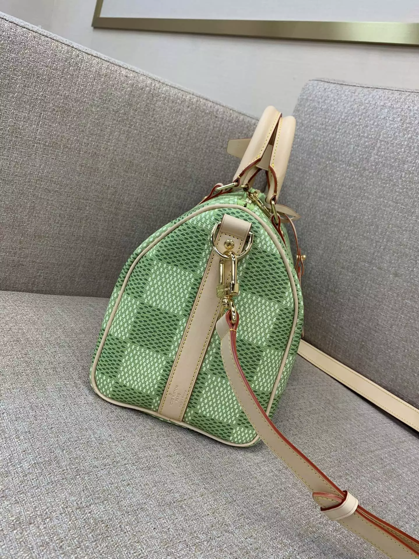 Keepall Bandoulière 35 Green Damier Golf Canvas