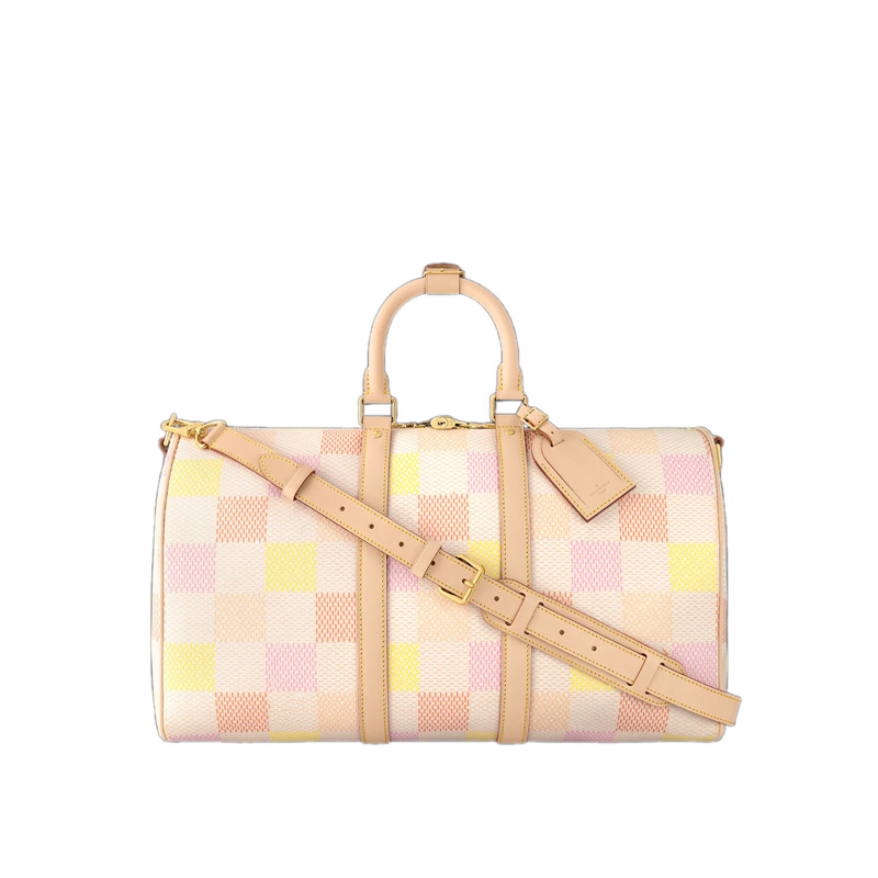 Keepall Bandoulière 45 Peach Damier Giant Canvas