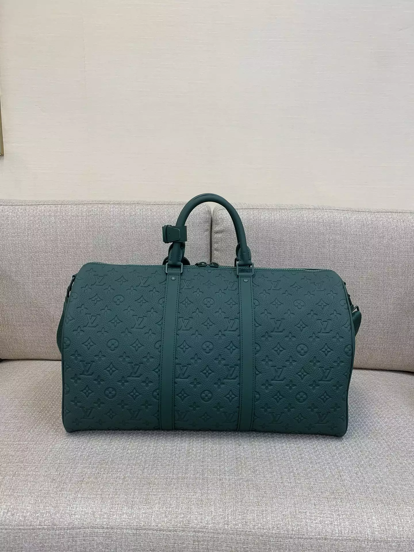 Keepall Bandoulière 50 Taurillon Monogram Forest Green Leather