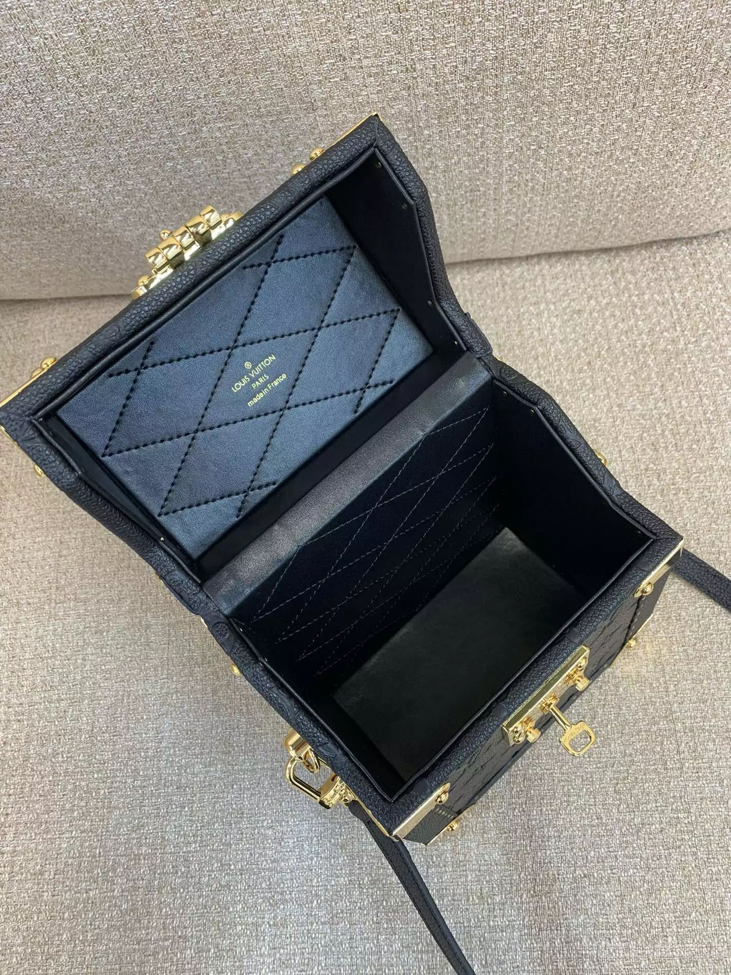 LV Camera Box Black Monogram Empreinte Leather