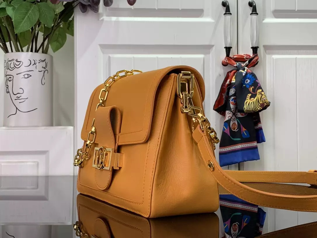 LV Dauphine Soft MM Orange Calfskin