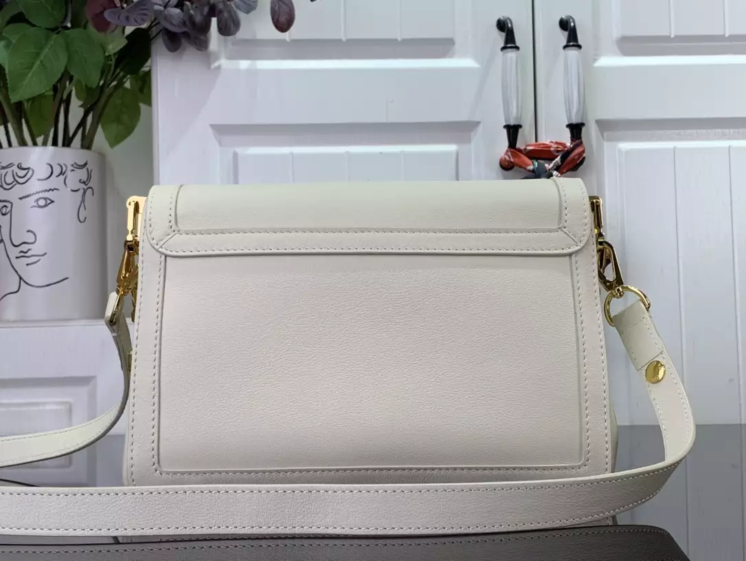LV Dauphine Soft MM White Calfskin