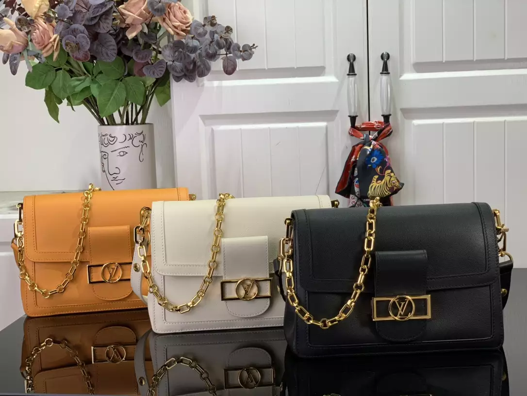 LV Dauphine Soft MM White Calfskin