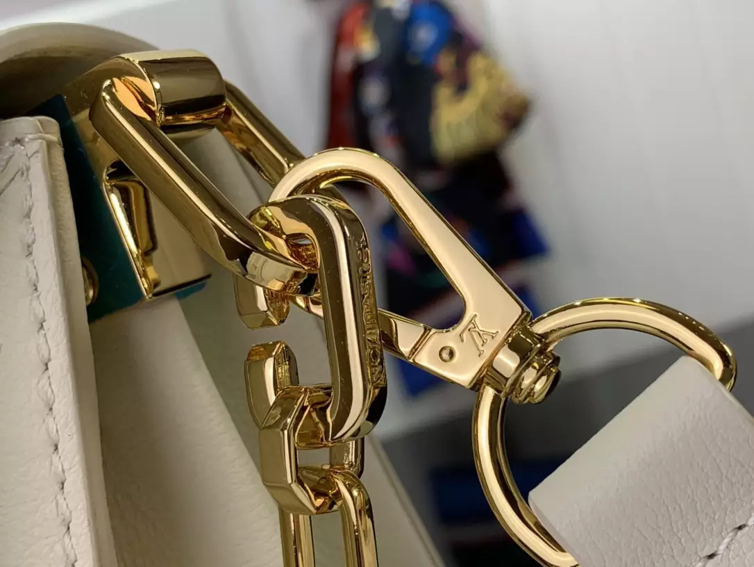 LV Dauphine Soft MM White Calfskin