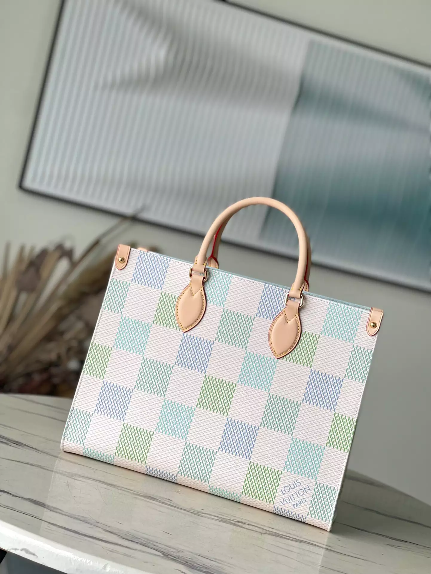 OnTheGo MM Pistachio Damier Giant Canvas