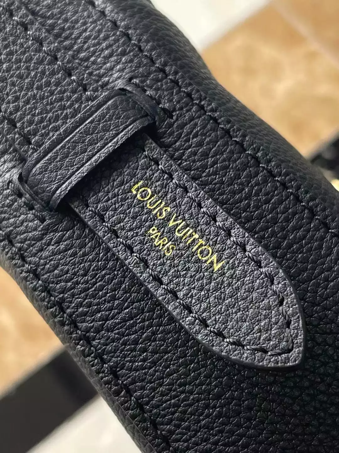 Low Key Shoulder Bag Black Grained Calfskin