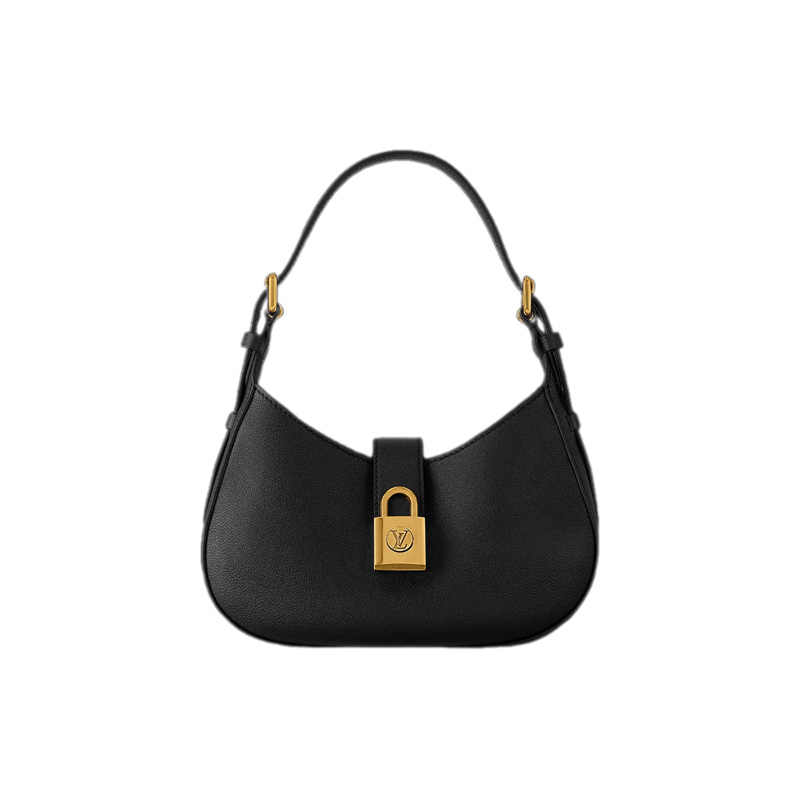 Low Key Shoulder Bag Black Grained Calfskin