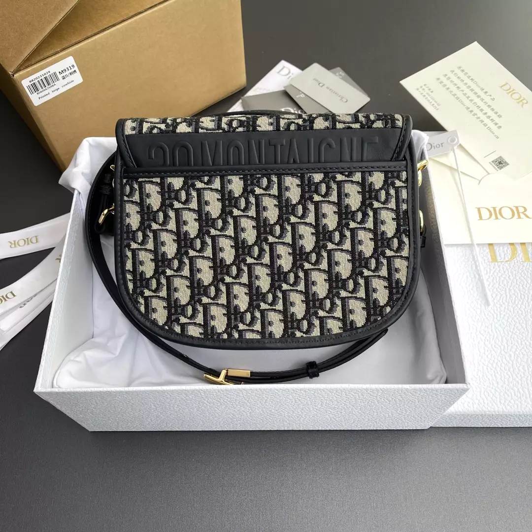 Medium Dior Bobby Bag Blue Dior Oblique Jacquard