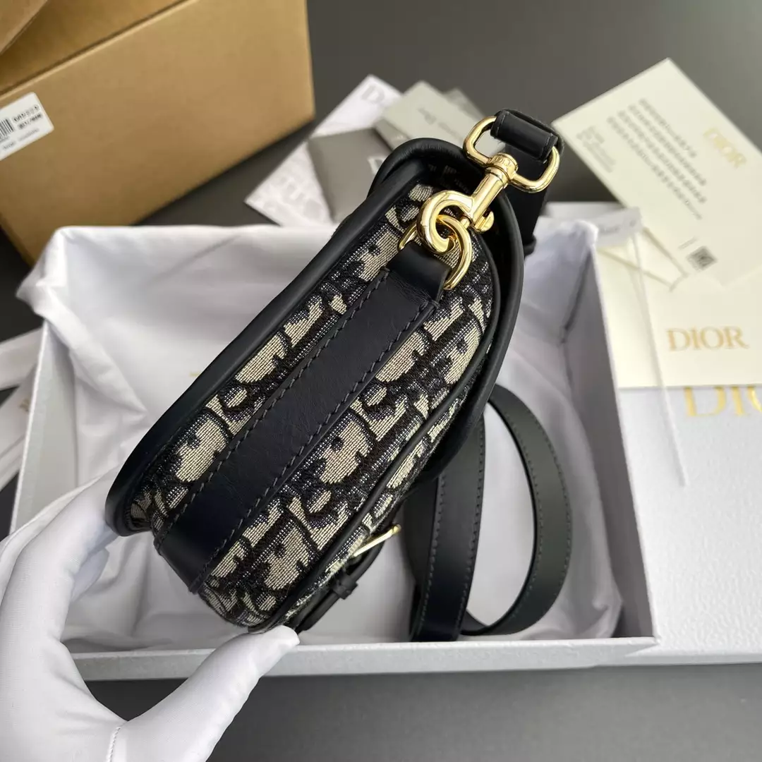 Medium Dior Bobby Bag Blue Dior Oblique Jacquard