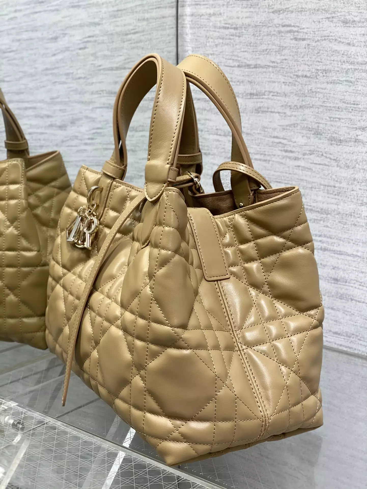 Medium Dior Toujours Bag Medium Tan Macrocannage Calfskin